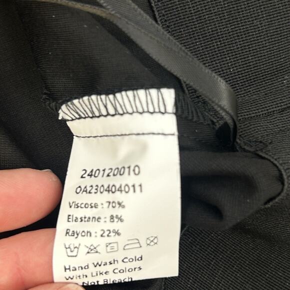 Commense Pants‎ Womens M High Waisted Essential Stretch Flare Black Thin Classic - Picture 14 of 15